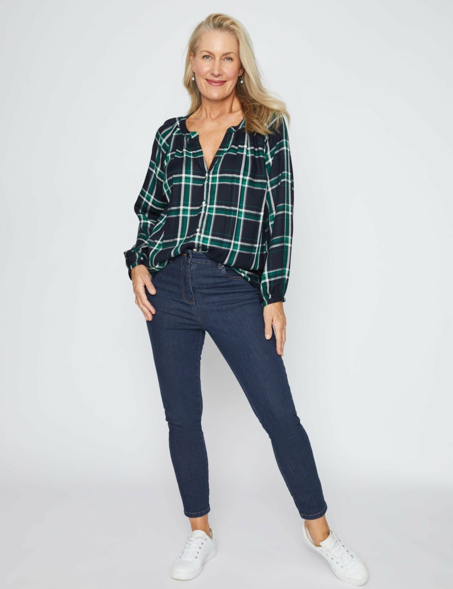 Women Millers Shirts & Blouses | Millers Long Sleeve Check Button Blouse