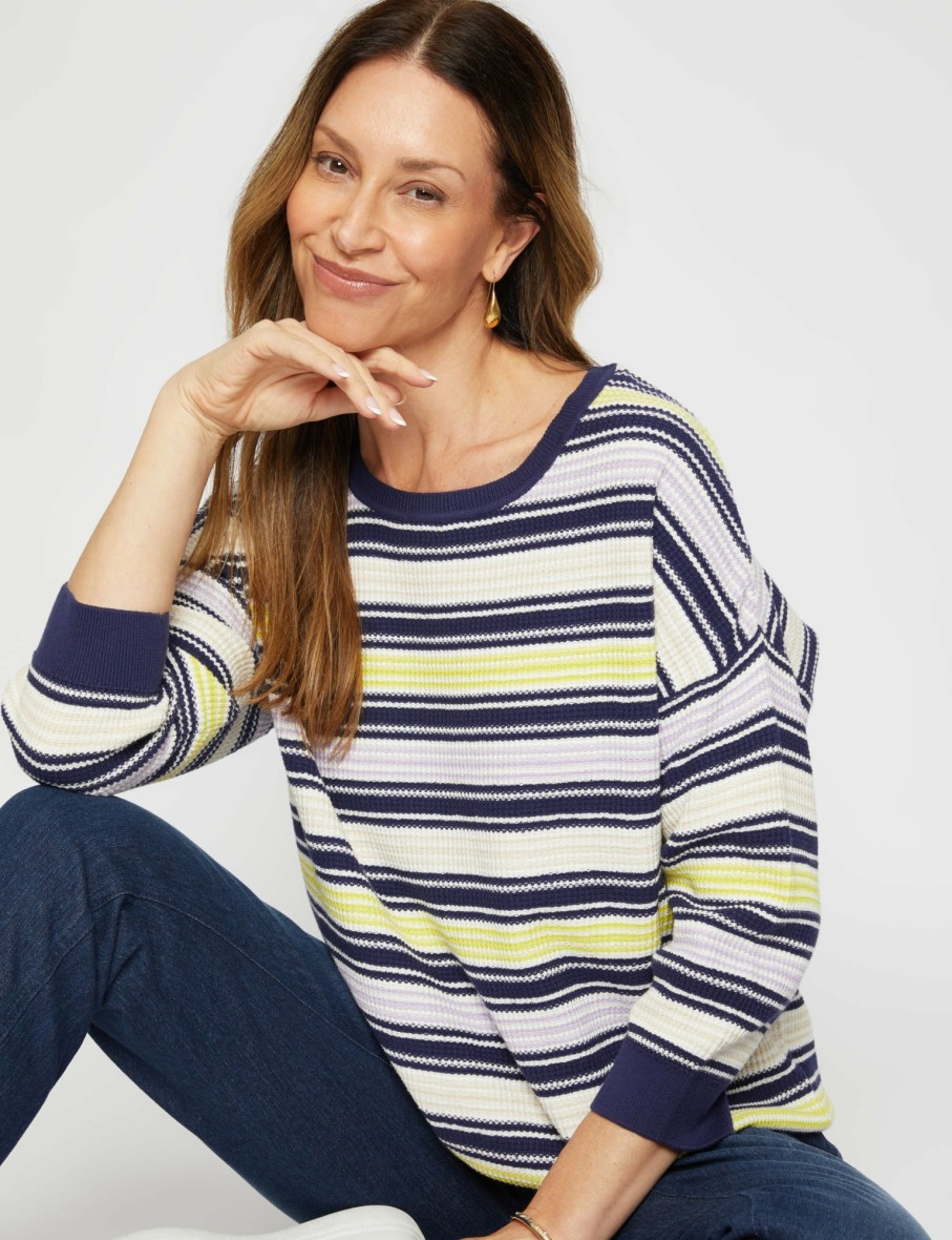 Women Millers Jumpers | Millers 3/4 Sleeve Fancy Stitch Jumper