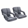 Home And Lifestyle Soga Recliners | Soga 2X Foldable Lounge Cushion Adjustable Floor Lazy Recliner Chair With Armrest Grey