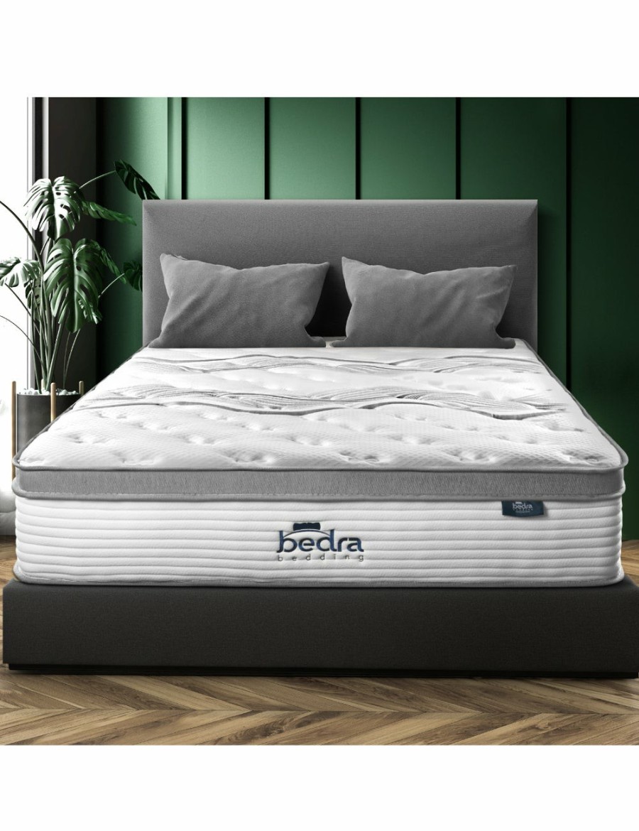 Home And Lifestyle Bedra Bedding Mattresses | Queen Mattress Euro Top Bed Mattress Pocket Spring Medium Firm 34Cm 7 Zone Bedra