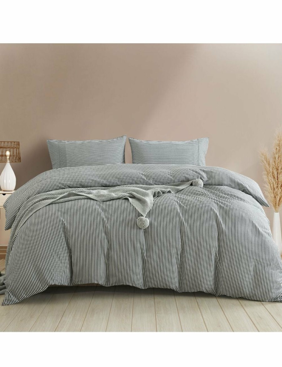 Home And Lifestyle Royal Comfort Quilt Cover Sets | Royal Comfort Striped Linen Quilt Cover Set