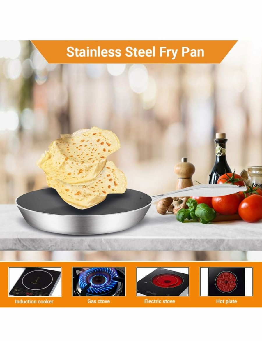 Home And Lifestyle Soga Cookware | Soga Stainless Steel Fry Pan 36Cm Frying Pan Induction Frypan Non Stick Interior