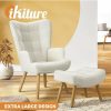 Home And Lifestyle Oikiture Armchairs & Sofas | Oikiture Armchair Lounge Chair Ottoman Accent Armchairs Sherpa Sofa Chairs White