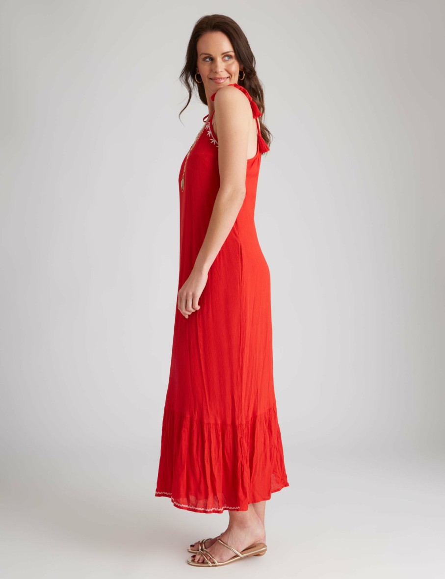 Women Millers Maxi Dresses | Millers Crinkle Embroidered Maxi Dress