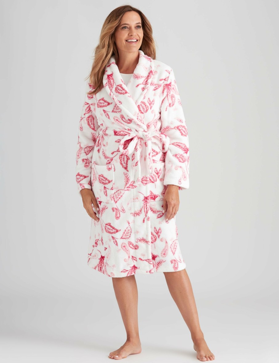 Women Millers Robes | Millers Printed Coral Fleecy Robe