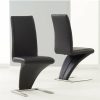 Home And Lifestyle Melbournians Furniture Chairs | 2X Z Shape Black Leatherette Dining Chairs With Stainless Base