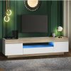 Home And Lifestyle Oikiture Entertainment Units | Oikiture Tv Cabinet Entertainment Unit Stand Rgb Led Storage Furniture 180Cm