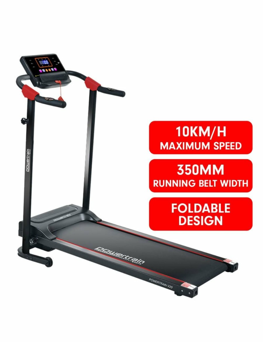 Sport & Fitness Powertrain Sports Treadmills | Powertrain V20 Foldable Treadmill Home Gym Cardio Walking Machine