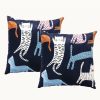 Home And Lifestyle Renee Taylor Cushions | Renee Taylor Poly Velvet Printed Cushion Filled - Twin Pack