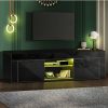 Home And Lifestyle Oikiture Entertainment Units | Oikiture Tv Cabinet Entertainment Unit Stand Rgb Led Gloss Furniture 130Cm