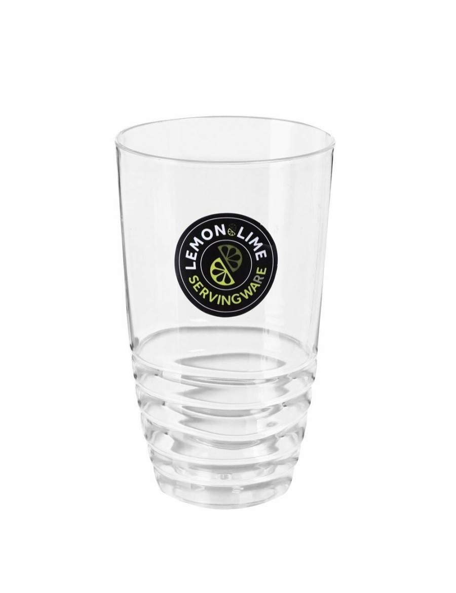 Home And Lifestyle LEMON AND LIME Barware | 6X Lemon & Lime Wave Deco 700Ml Tumbler Water/Juice Drink Party/Picnic Cup Asst