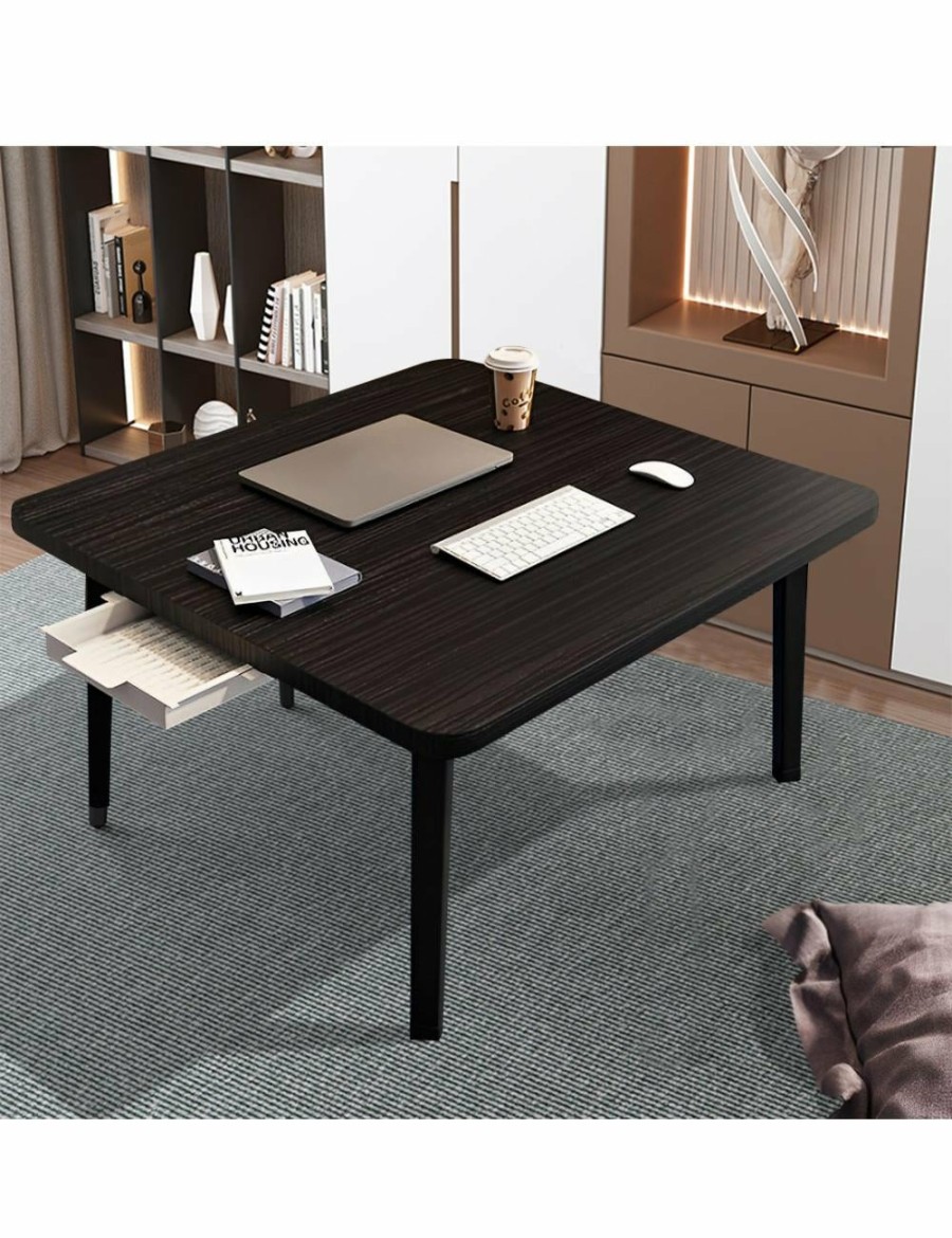 Home And Lifestyle Soga Desks | Soga White Portable Floor Table Small Square Space-Saving Mini Desk Home Decor