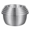 Home And Lifestyle Soga Kitchen & Laundry Fixtures | Soga Stainless Steel Nesting Basin Colander Perforated Kitchen Sink Washing Bowl Metal Basket Strainer Set Of 5