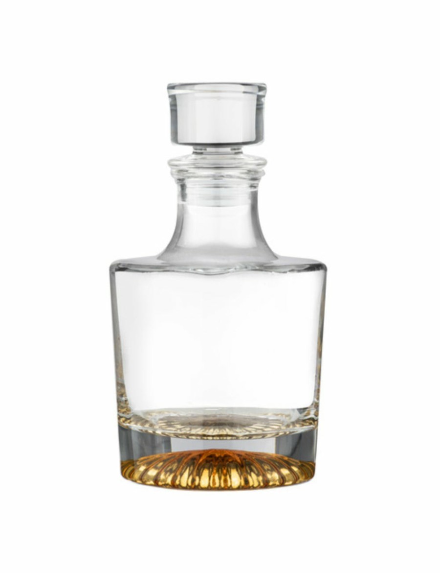 Home And Lifestyle LADELLE Jugs & Carafes | Enzo Crystal Gold 600Ml Whisky Decanter Bottle Liquor Container Carafe Clear