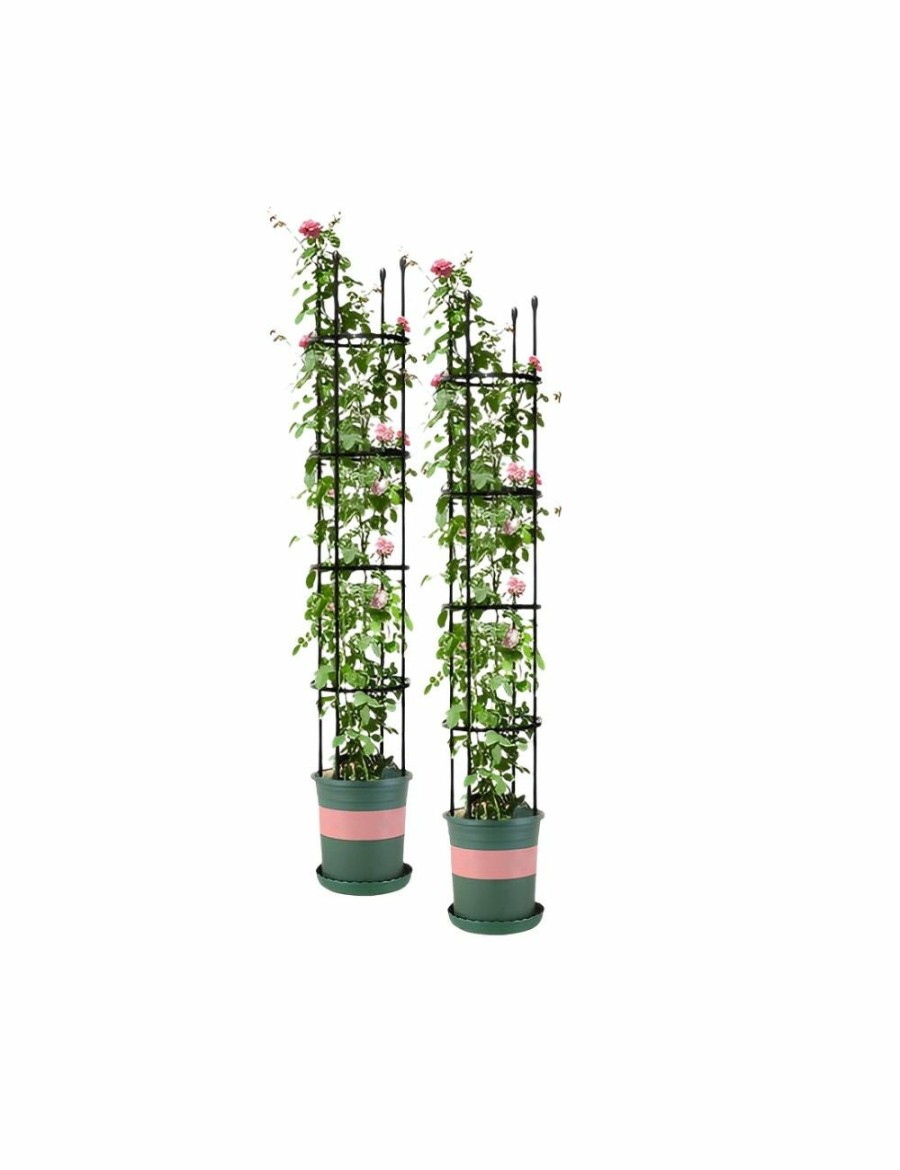 Outdoors Soga Garden Decor | Soga 2X 163Cm 4-Bar Plant Frame Stand Trellis Vegetable Flower Herbs Outdoor Vine Support Garden Rack With Rings