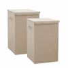 Home And Lifestyle Soga Clothes Airers & Baskets | Soga 2X Beige Large Collapsible Laundry Hamper Storage Box Foldable Canvas Basket Home Organiser Decor