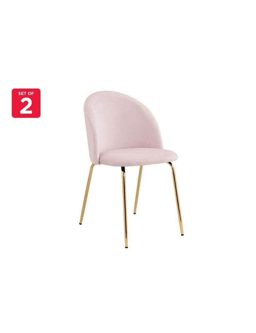 Home And Lifestyle NNEKGE Chairs | Nnekge Subiaco Set Of 2 Velvet Dining Chairs (Blush)