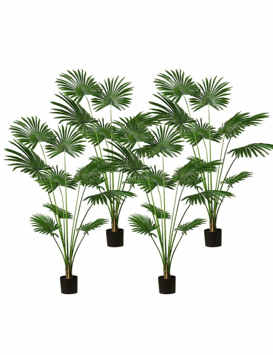 Home And Lifestyle Soga Artifical Plants | Soga 4X 180Cm Artificial Natural Green Fan Palm Tree Fake Tropical Indoor Plant Home Office Decor