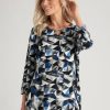 Women Millers Tunics | Millers 3/4 Sleeve Printed Tunic With Chiffon Trim