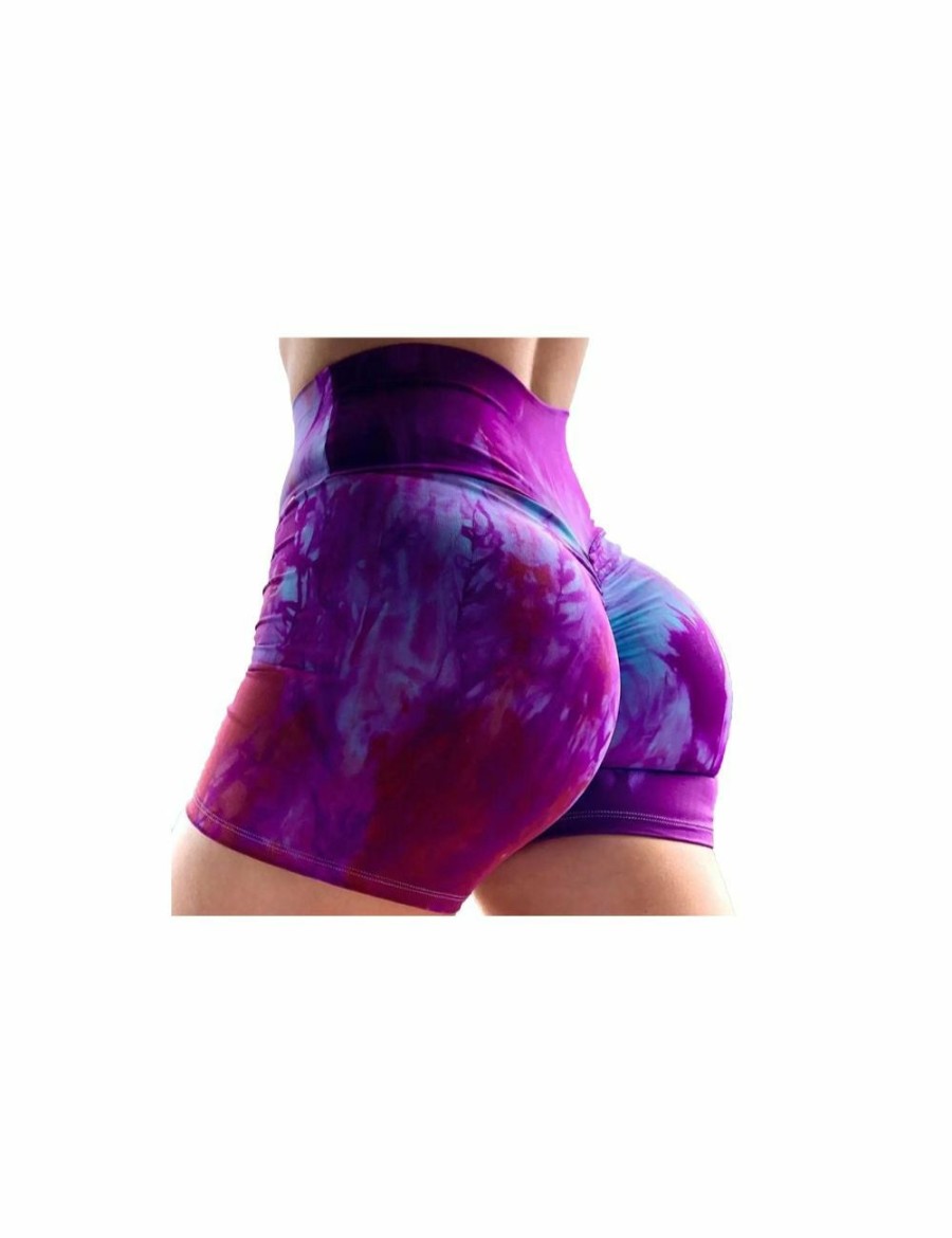 Women MSYS Active Bottoms | My Shop Your Shop Tie Dye Scrunch Workout Shorts