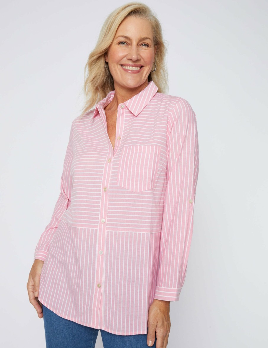 Women Millers Long Sleeve Tops | Millers Long Sleeve Cut About Stripe Shirt