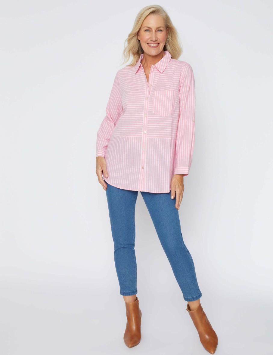 Women Millers Long Sleeve Tops | Millers Long Sleeve Cut About Stripe Shirt