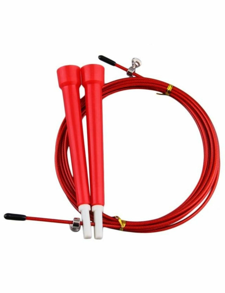 Sport & Fitness HOD Health & Home Aerobic | 3 Metre Adjustable Steel Skipping Ropes Jump Cardio Exercise Fitness Gym Crossfit - Red