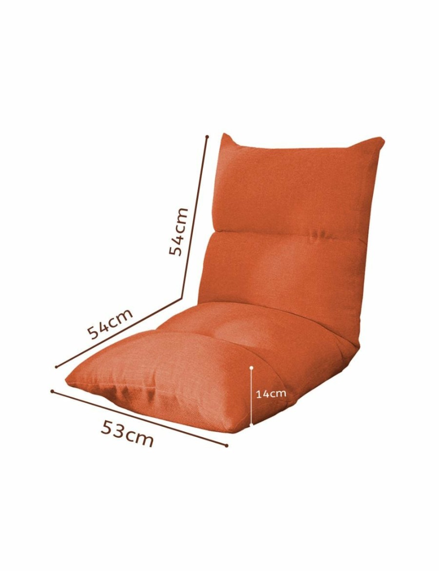 Home And Lifestyle Soga Recliners | Soga 2X Lounge Floor Recliner Adjustable Lazy Sofa Bed Folding Game Chair Orange