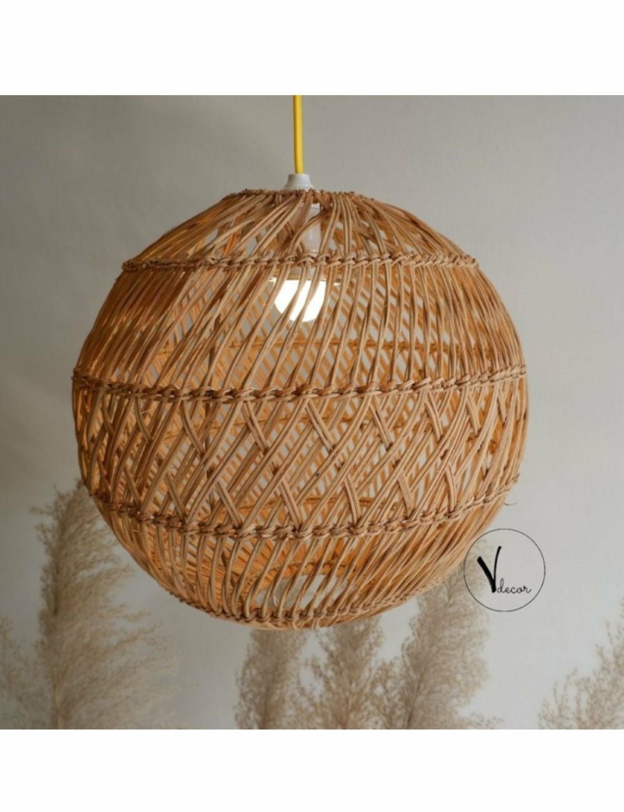 Home And Lifestyle HOD Health & Home Ceiling Lights | Round Rattan Pendant Light - One Size