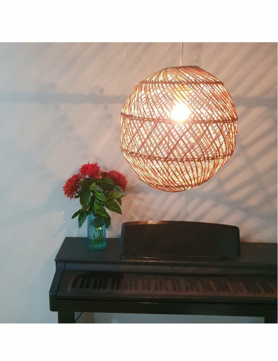 Home And Lifestyle HOD Health & Home Ceiling Lights | Round Rattan Pendant Light - One Size