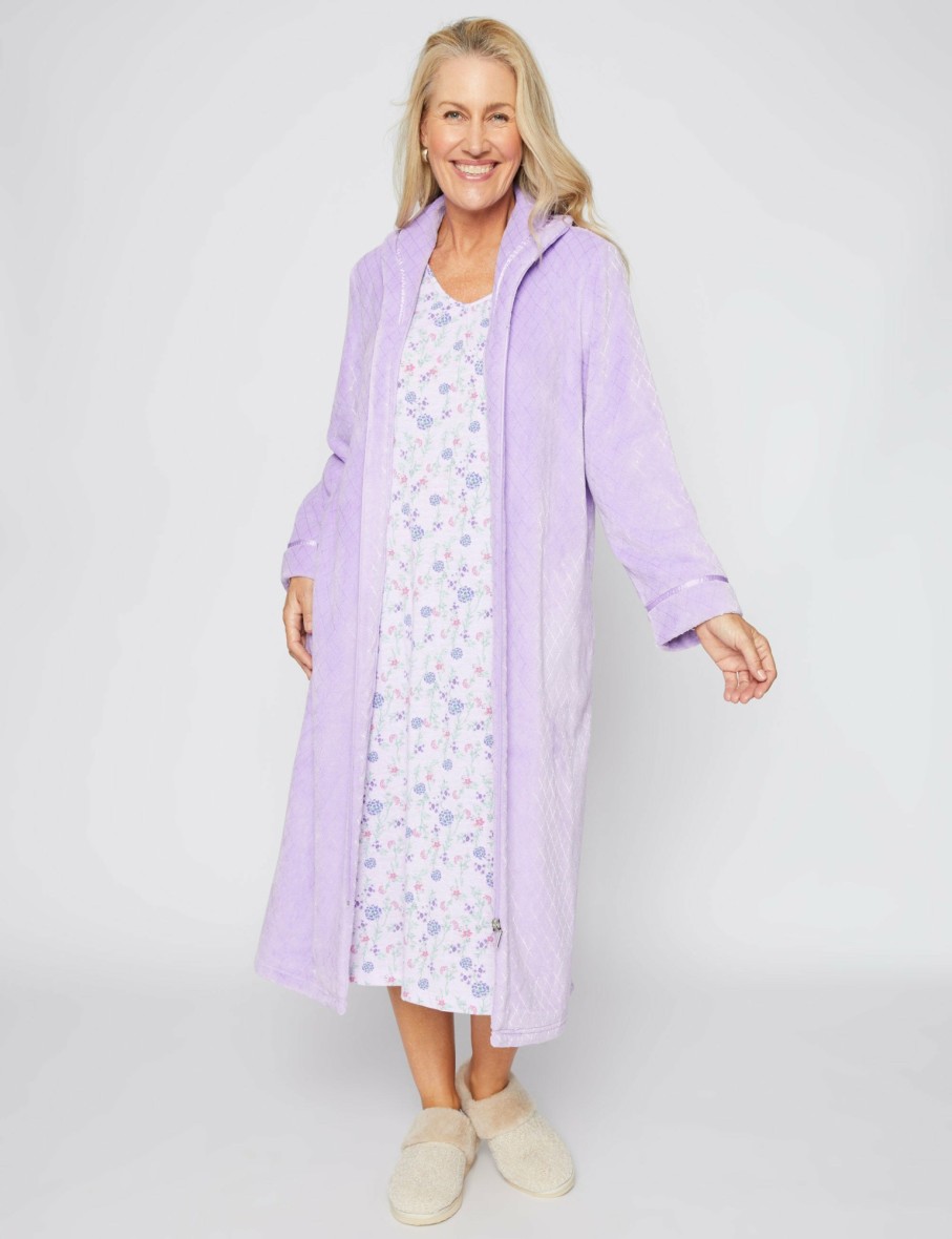 Women Millers Robes | Millers Long Sleeve Zip Through Robe With Roll Collar