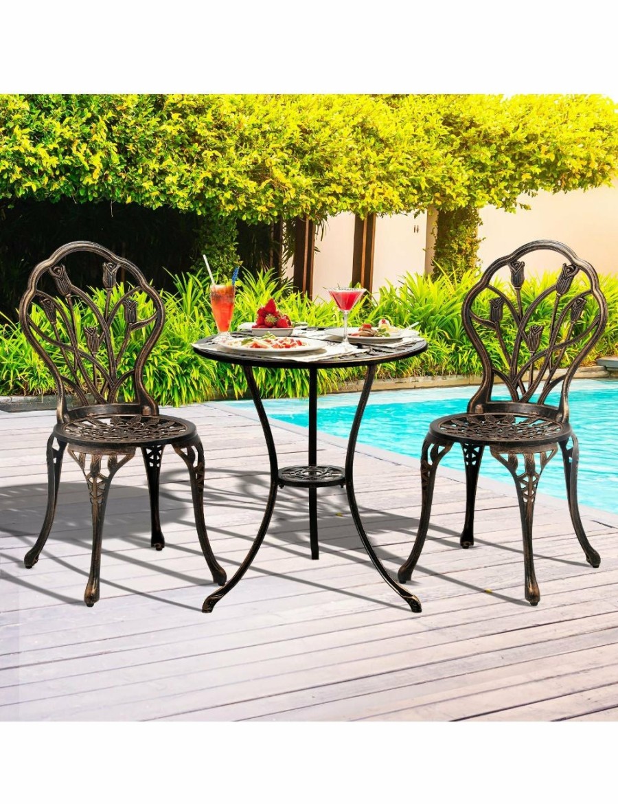 Outdoors Livsip | Livsip 3Pcs Bistro Outdoor Setting Chairs Table Patio Dining Set Furniture