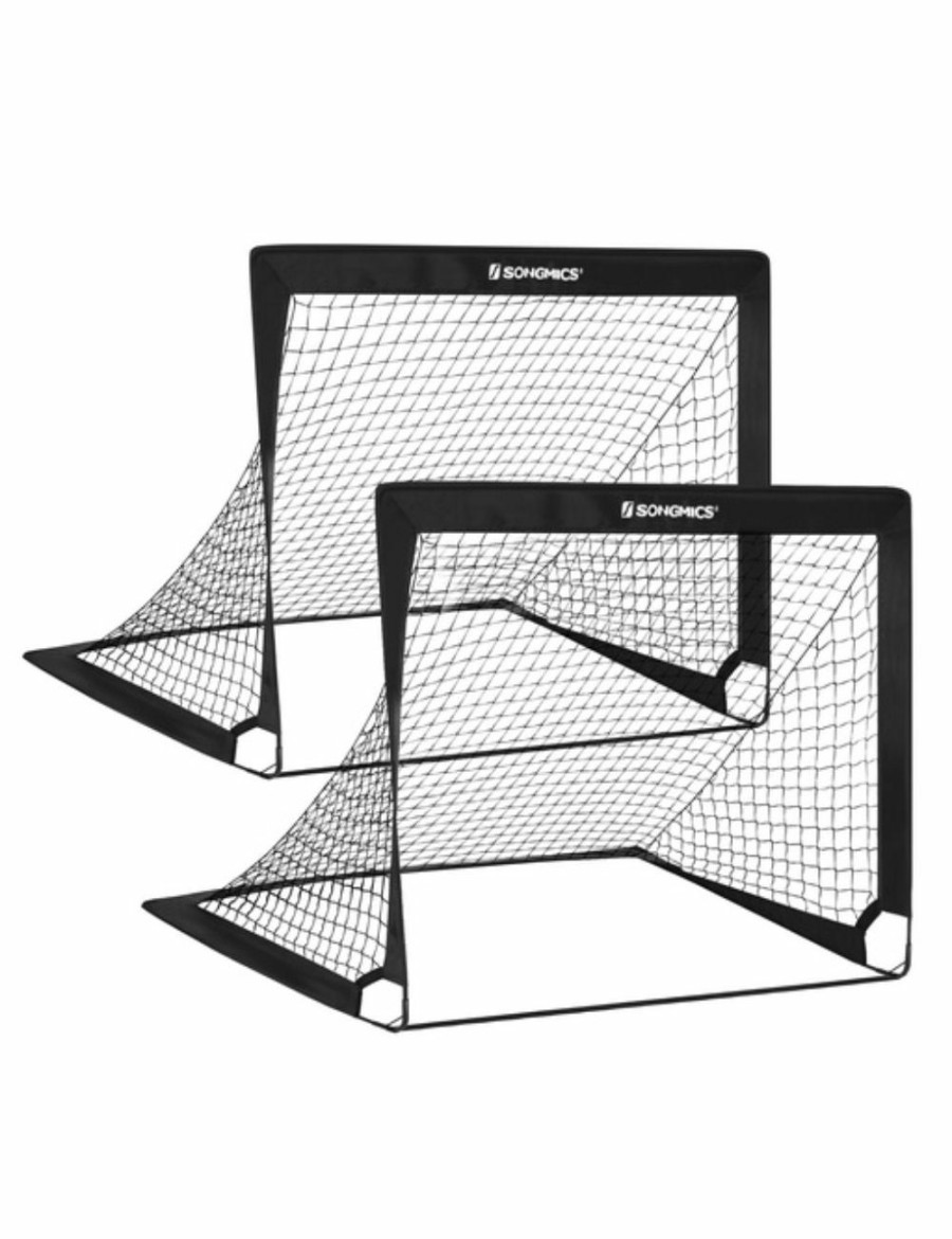 Sport & Fitness SONGMICS Soccer | Songmics Set Of 2 Portable Soccer Net 120Cm Black