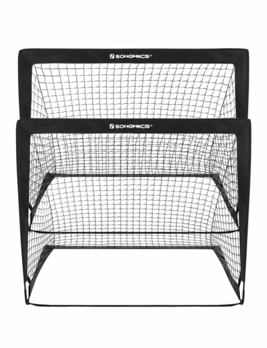 Sport & Fitness SONGMICS Soccer | Songmics Set Of 2 Portable Soccer Net 120Cm Black