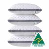 Home And Lifestyle Luxor Pillows | Luxor Aus Made Four Pack Hotel Quality Grey Diamond Checked Ultra Plush Soft Pillow