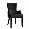 Home And Lifestyle HOD Health & Home Chairs | Artiss Dining Chairs French Provincial Velvet Fabric Timber Retro Black - One Size