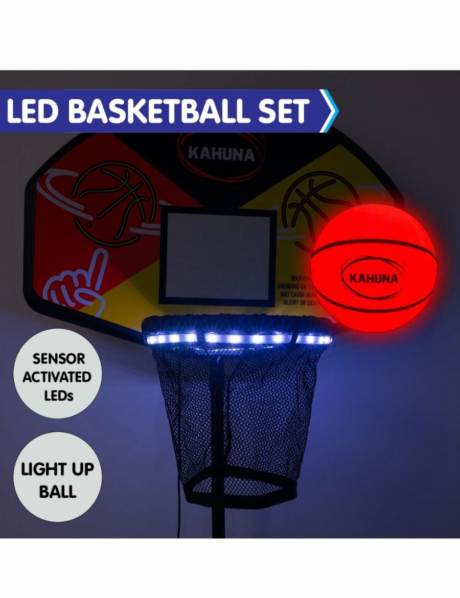 Sport & Fitness Kahuna Basketball | Kahuna Trampoline Led Basketball Hoop Set With Light-Up Ball