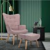 Home And Lifestyle Oikiture Armchairs & Sofas | Oikiture Armchair Lounge Chair Ottoman Accent Armchairs Fabric Sofa Chairs Pink