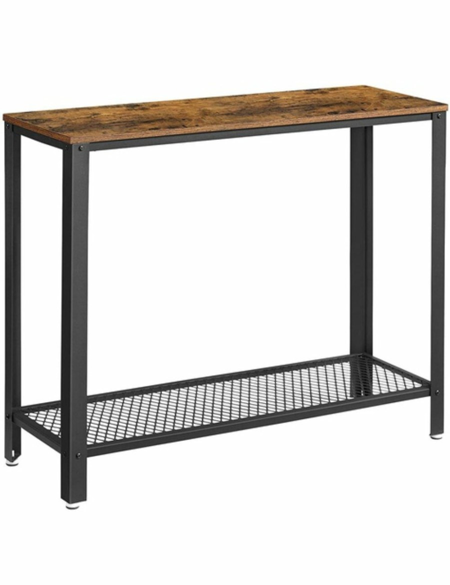 Home And Lifestyle VASAGLE Hallway Furniture | Vasagle Rustic Brown And Black Console Table