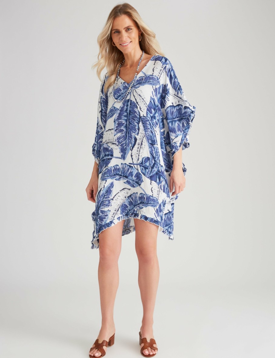 Women Millers Kaftans | Millers Extended Sleeve Frill Trim Kaftan