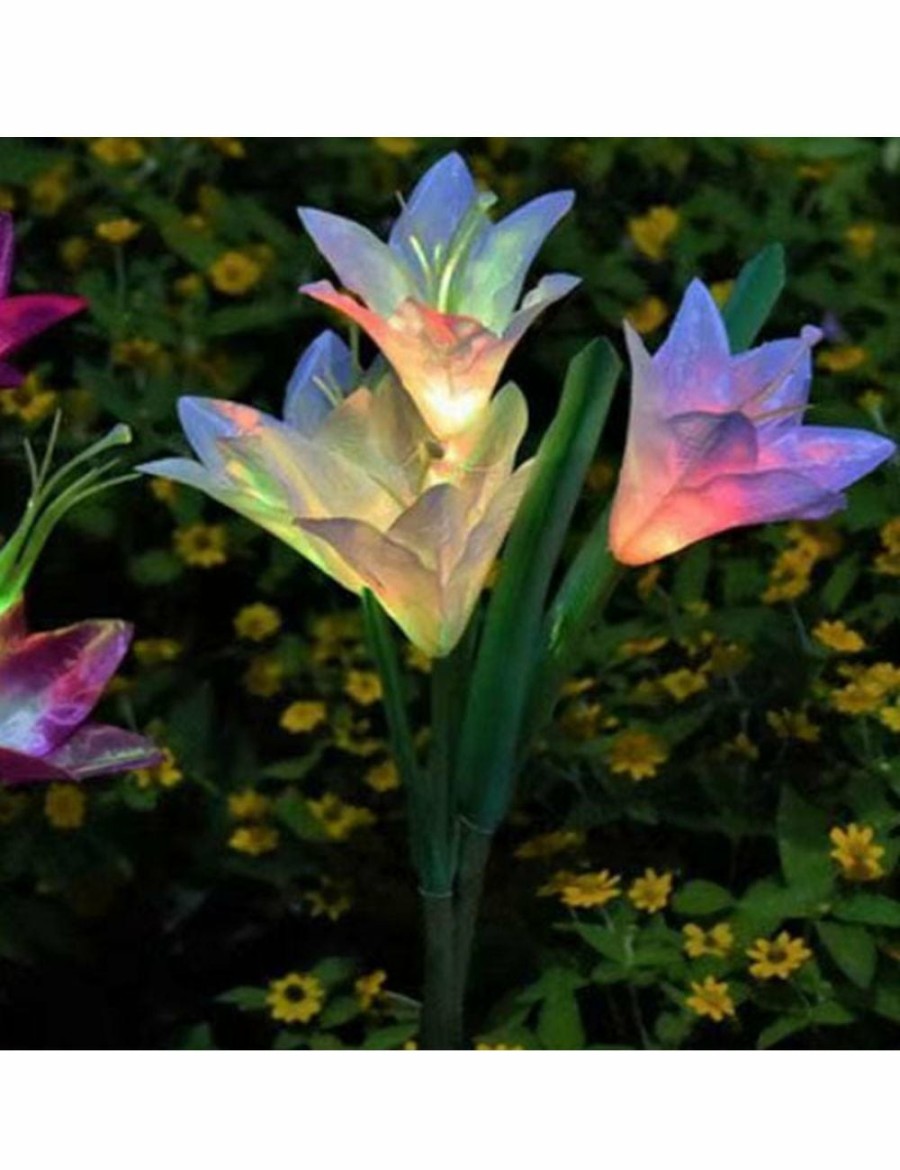 Outdoors ICB | Solar Lily Flower Garden Lights - White