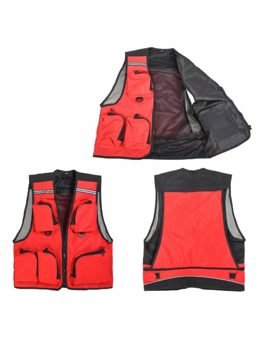 Outdoors HOD Health & Home | Outdoor Fishing Vest - Red - L