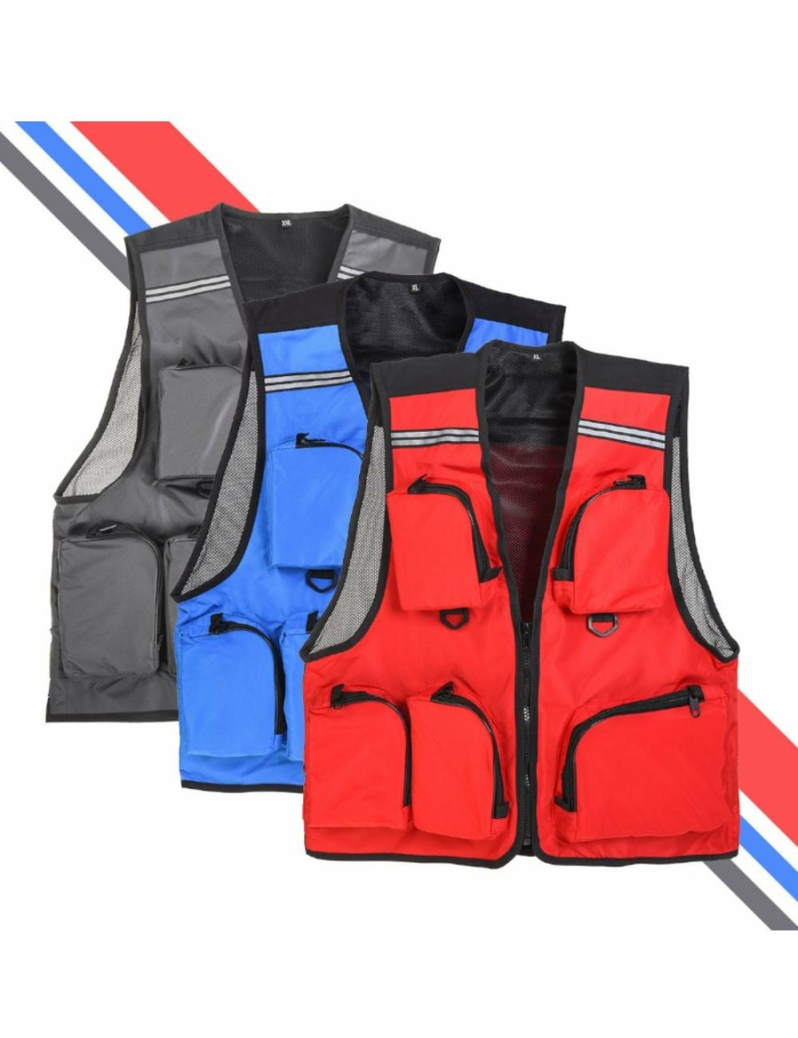 Outdoors HOD Health & Home | Outdoor Fishing Vest - Red - L