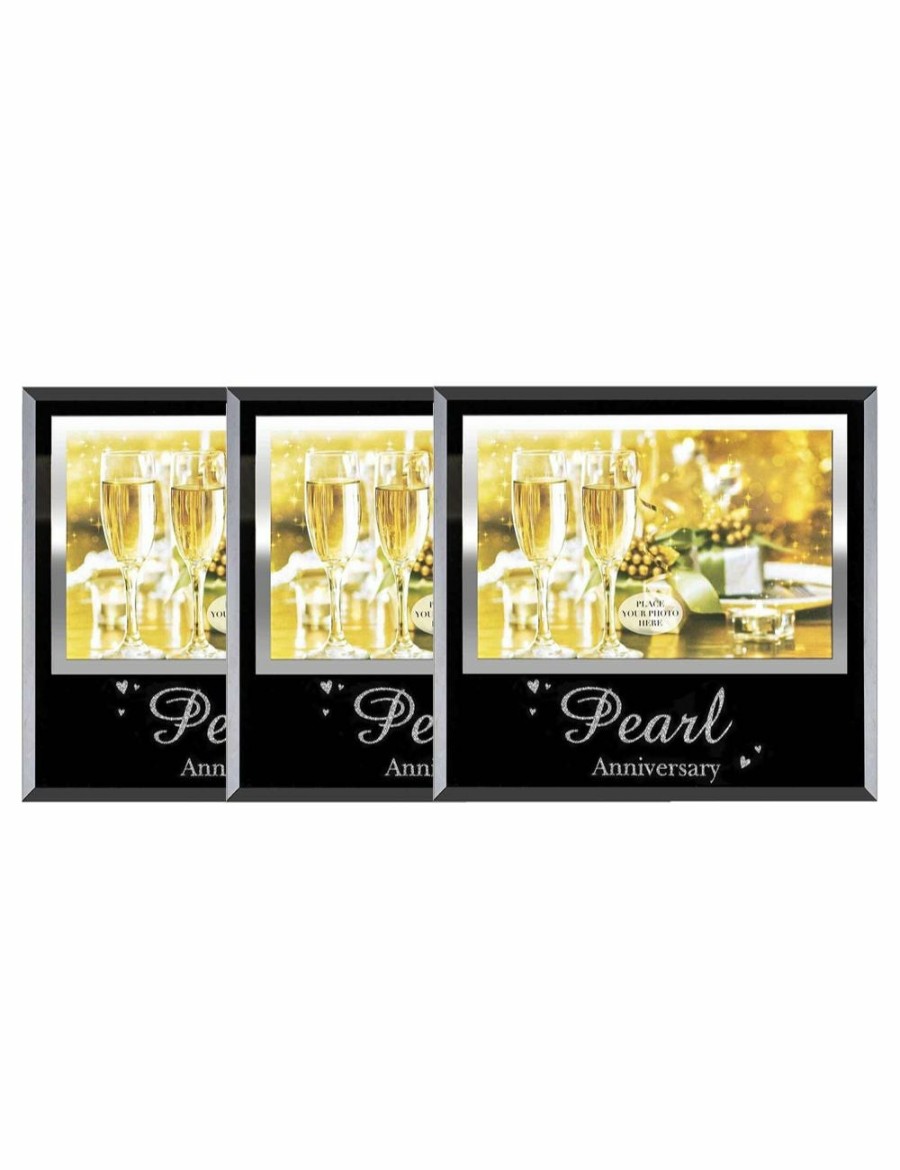 Home And Lifestyle KG Electronics Photo Frames | 3Pk 30Th Pearl Anniversary 6X4 Inch Keepsake Novelty Photo Picture Frame Gift