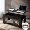 Home And Lifestyle Oikiture Bookcases & Storage | Oikiture Coffee Table Lift Up Top Modern Tables Hidden Book Storage Black