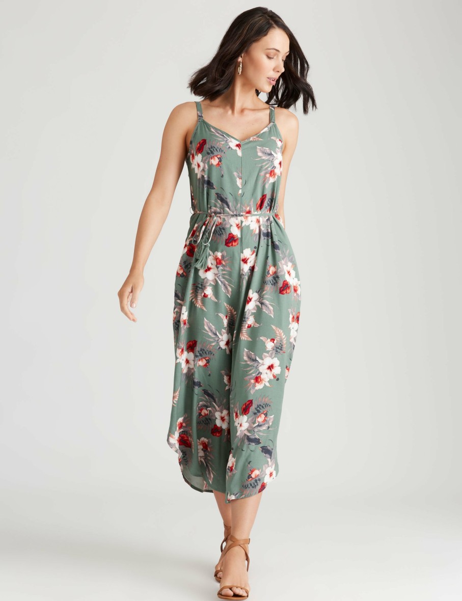 Women Katies Jumpsuits & Rompers | Katies Woven Crop Belted Jumpsuit