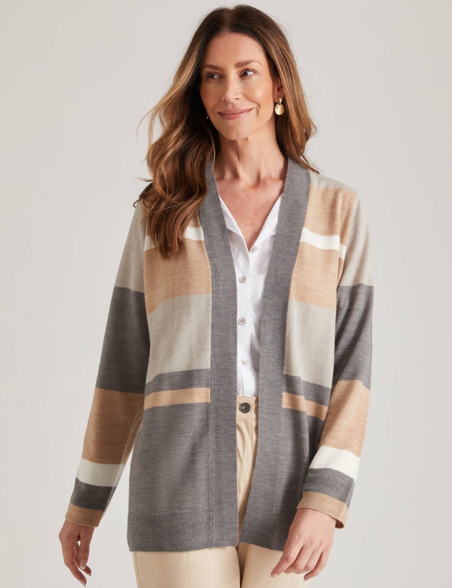 Women Millers Cardigans | Millers Long Sleeve Supersoft Stripe Cardigan