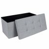 Home And Lifestyle SONGMICS Ottomans & Footstools | Songmics 76Cm Folding Storage Ottoman Bench Foot Rest Stool Light Gray