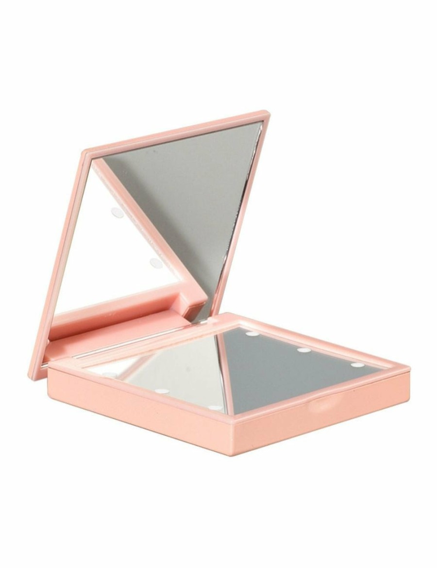 Beauty Mega Deal Warehouse | 6 Built In Led Mini Handheld Folding Makeup Mirror Battery Operated