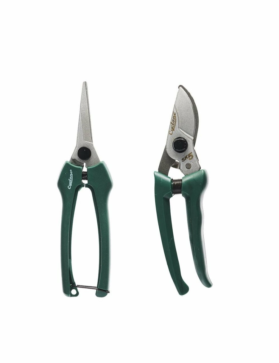 Outdoors CYCLONE Garden Tools | 2Pc Cyclone Pruner Bypass & Floral Snip Set Plant/Flowers Cutting/Gardening